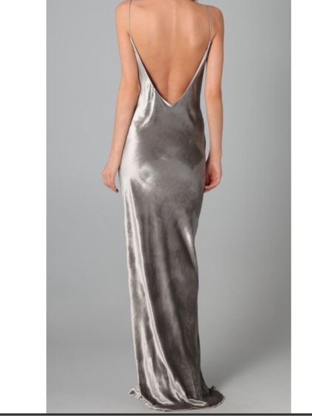 T By ALEXANDER  WANG METALLIC PANNE VELVET CAMI LONG DRESS SIZE SMALL NEW - Picture 2 of 16